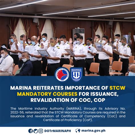 MARINA REITERATES IMPORTANCE OF STCW MANDATORY .